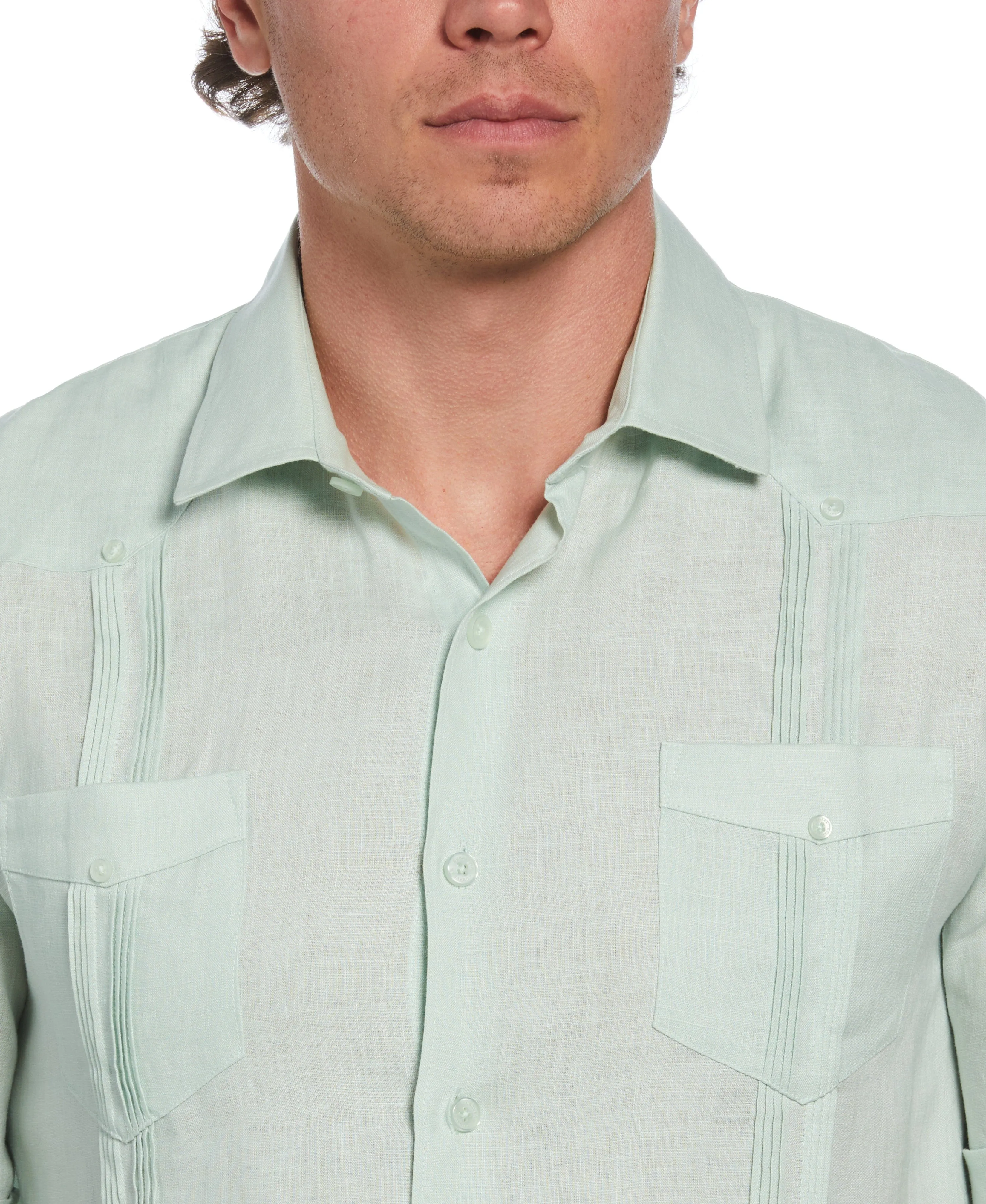 100% Linen Four-Pocket Guayabera Shirt