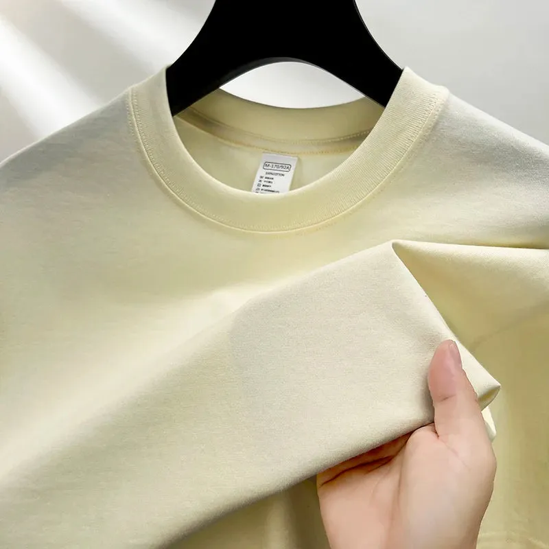100% Pure Cotton Men's Short Sleeve Round Neck T-Shirt
