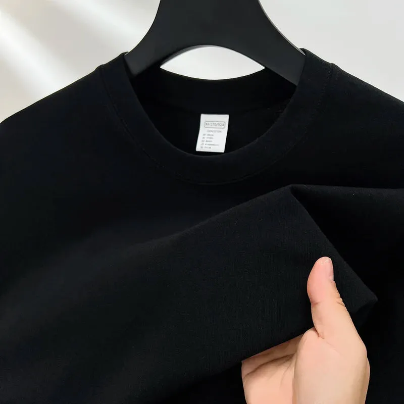 100% Pure Cotton Men's Short Sleeve Round Neck T-Shirt