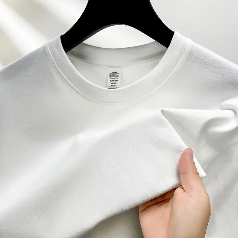100% Pure Cotton Men's Short Sleeve Round Neck T-Shirt