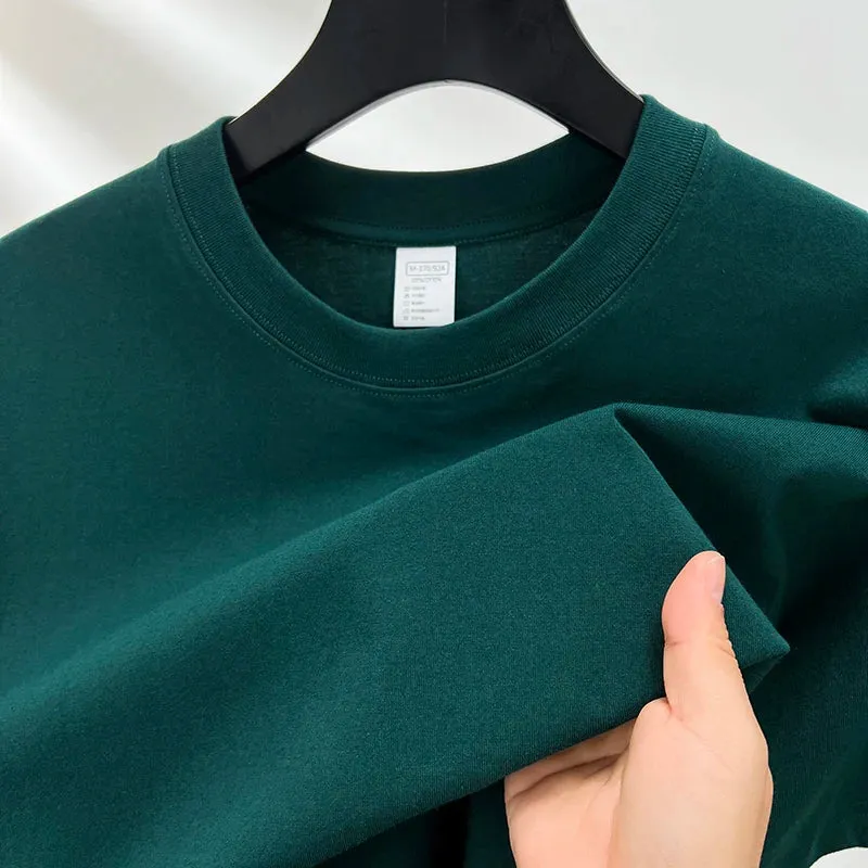 100% Pure Cotton Men's Short Sleeve Round Neck T-Shirt