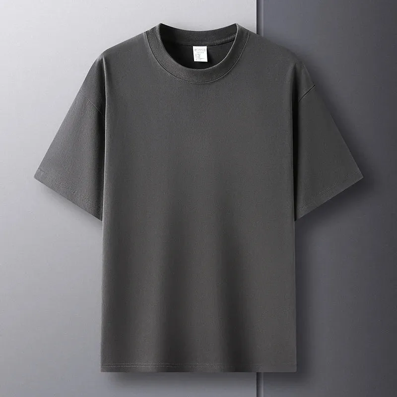 100% Pure Cotton Men's Short Sleeve Round Neck T-Shirt