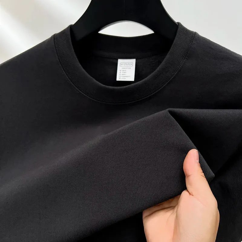 100% Pure Cotton Men's Short Sleeve Round Neck T-Shirt