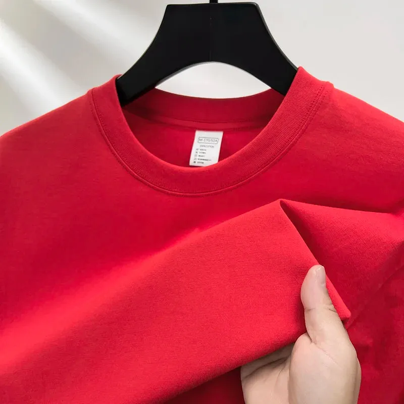 100% Pure Cotton Men's Short Sleeve Round Neck T-Shirt