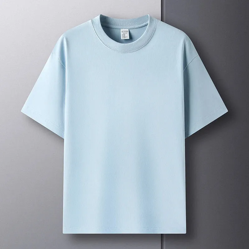 100% Pure Cotton Men's Short Sleeve Round Neck T-Shirt