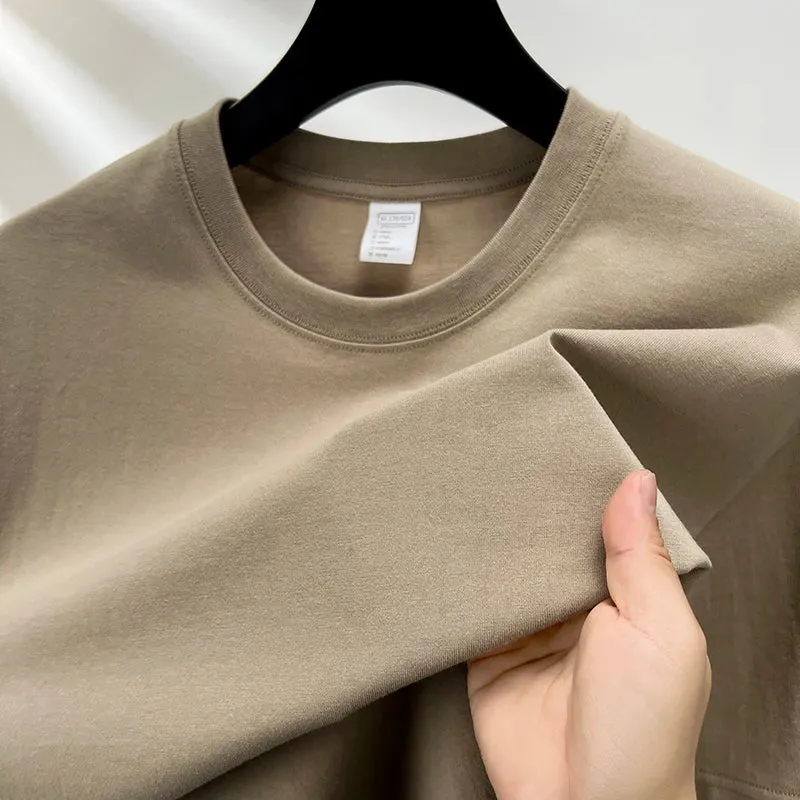 100% Pure Cotton Men's Short Sleeve Round Neck T-Shirt