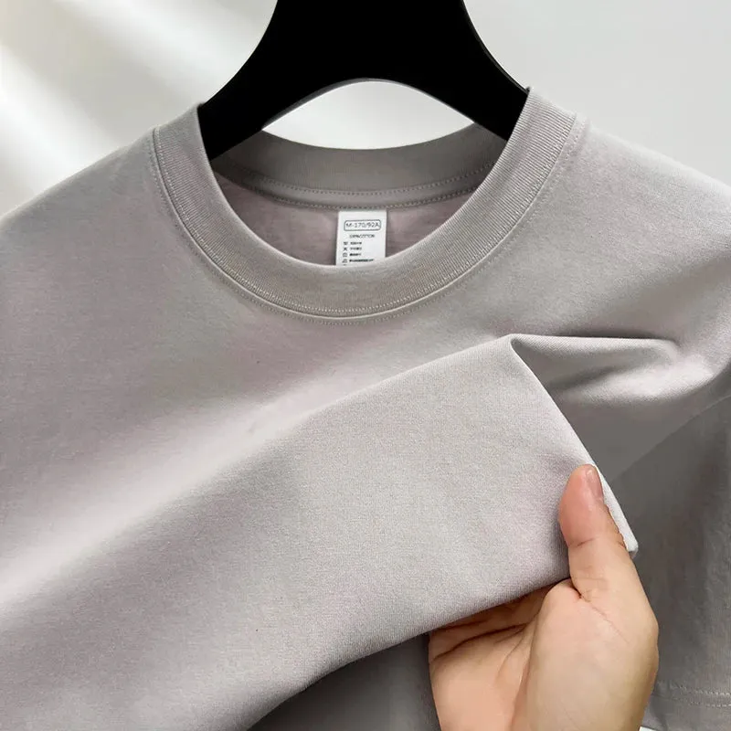 100% Pure Cotton Men's Short Sleeve Round Neck T-Shirt