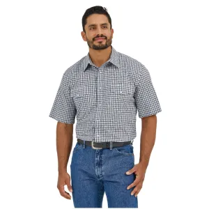 112365852 Wrangler Men's Classic Fit Wrinkle Resist Short Sleeve Snap Shirt - Black