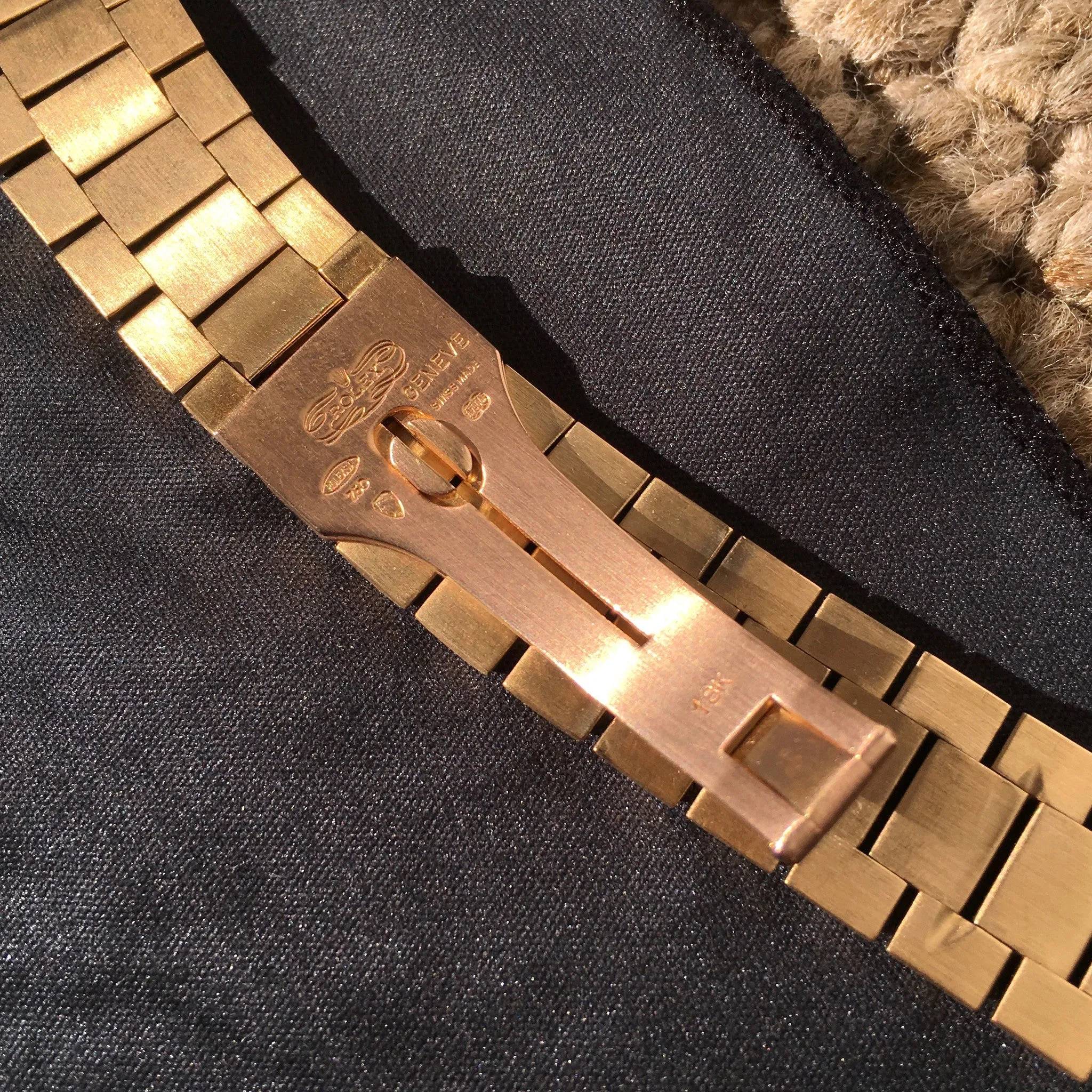 1972 Rolex President 1803 Day Date 18K Yellow Gold Linen Wristwatch