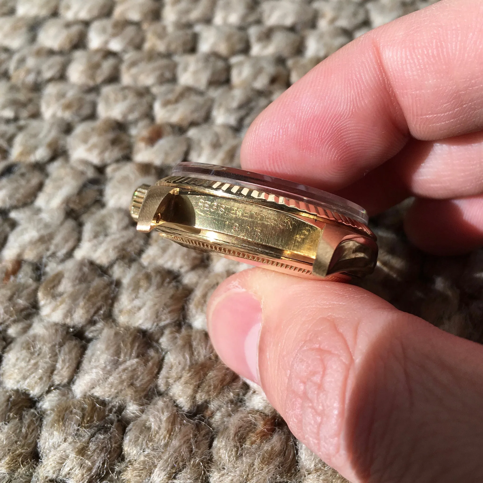 1972 Rolex President 1803 Day Date 18K Yellow Gold Linen Wristwatch