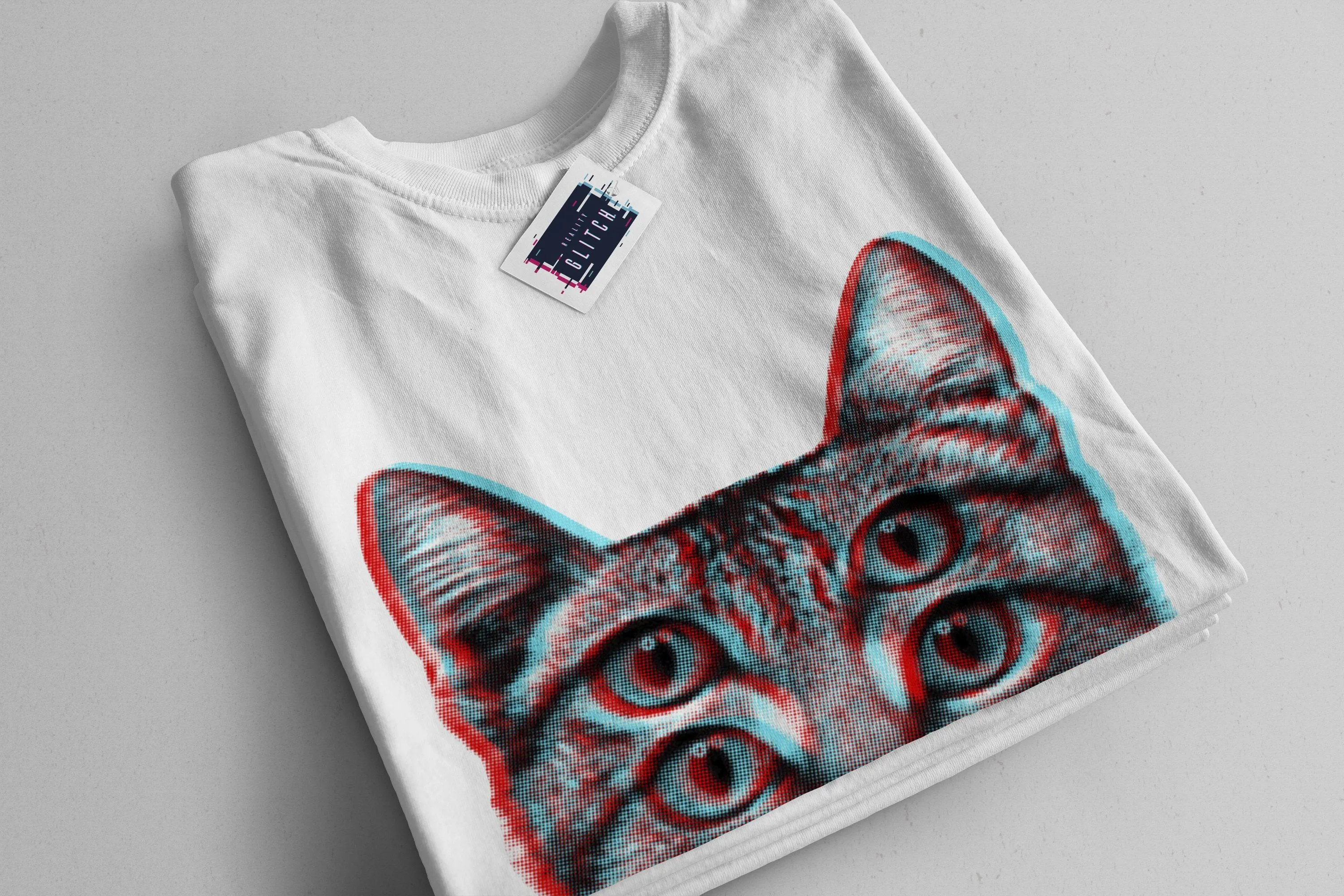 3D Cat Mens T-Shirt