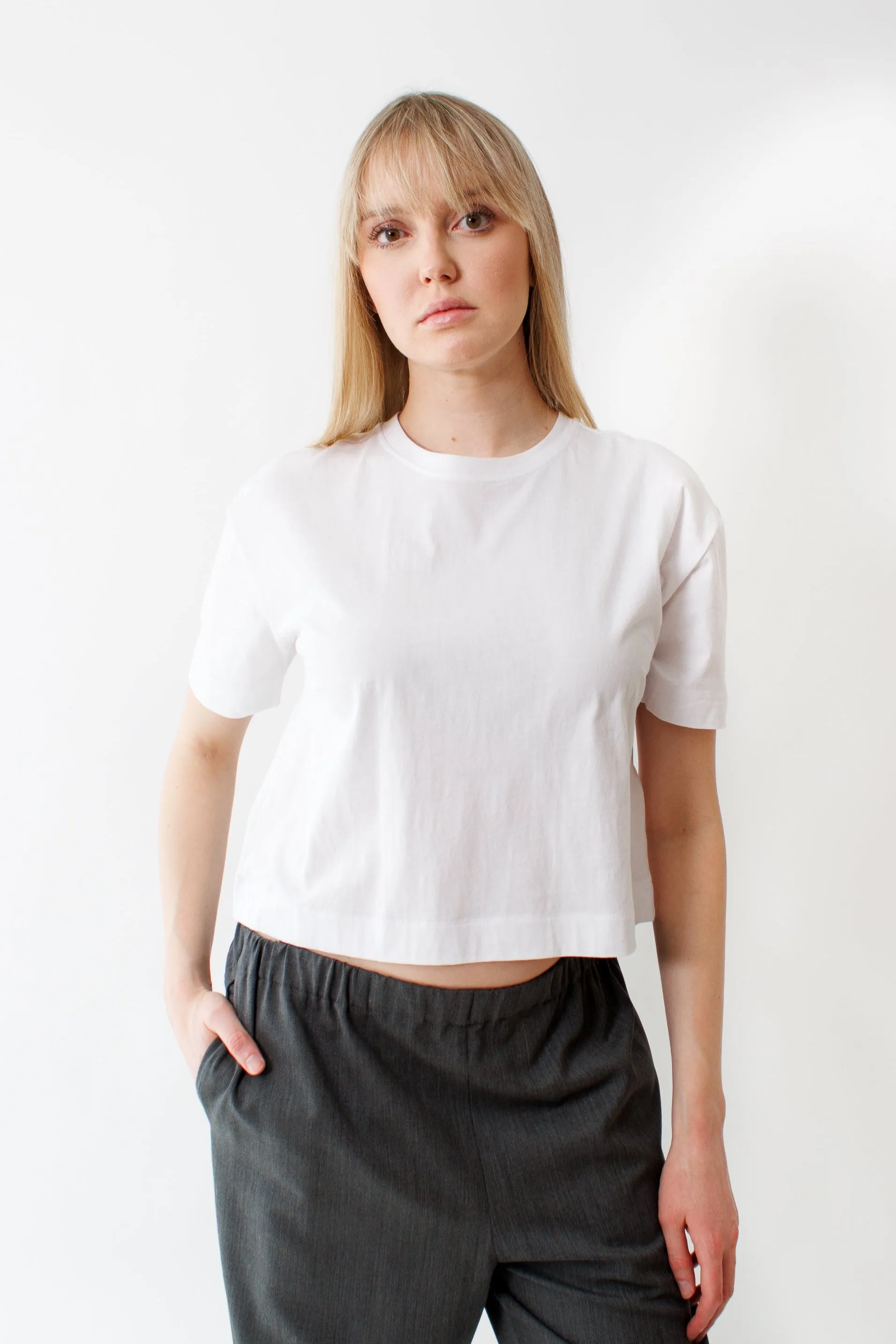Allude Cropped Cotton Tee