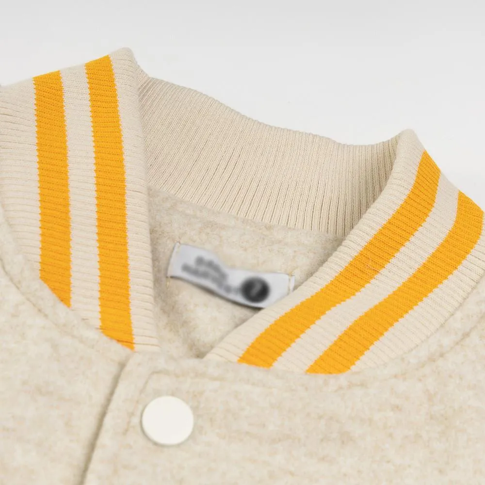 American Style Street Trendy Loose Color-block Baseball Suit Jacket Men's Letter Padded Embroidered Color-block Collar PU Leather Sleeve Jacket