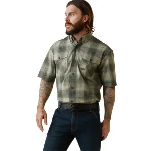 Ariat 10043490 Men's Rebar Made Tough DuraStretch Work Shirt-Green