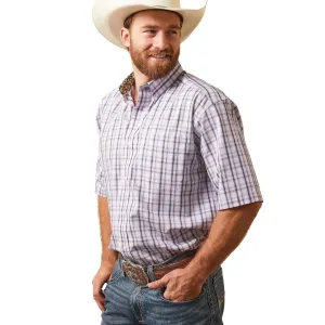 Ariat Men's Lavendar & Grey Plaid Short Sleeve