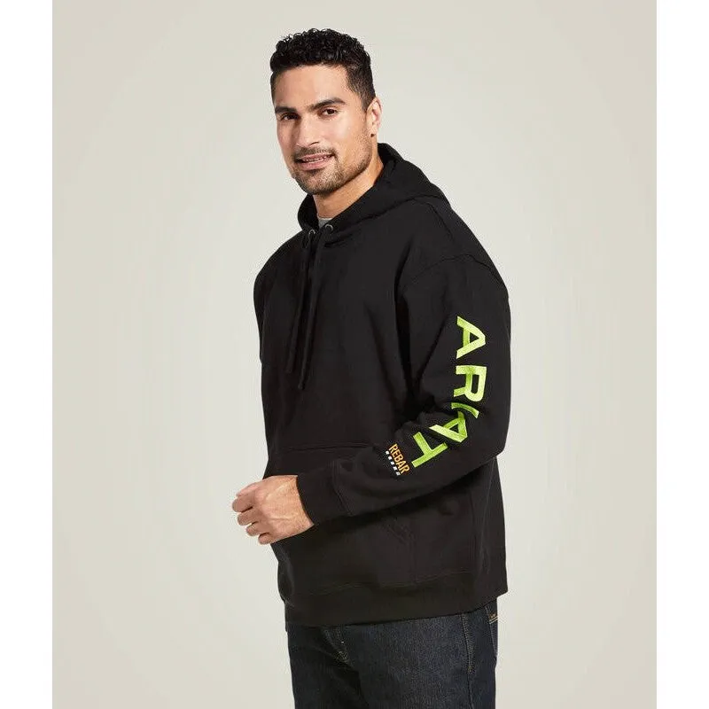 Ariat Men's Rebar Graphic Stain Resistant Hoodie- Black- 10032993