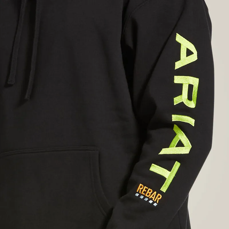 Ariat Men's Rebar Graphic Stain Resistant Hoodie- Black- 10032993