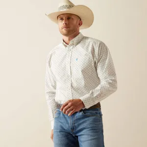 Ariat Men's Wrinkle Free L/S Classic Fit Adrian Western Button Down Shirt in White Floral