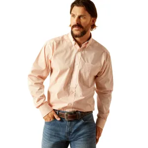 Ariat Men's Wrinkle Free L/S Classic Fit Ashton Western Button Down Shirt in Pink Geometric