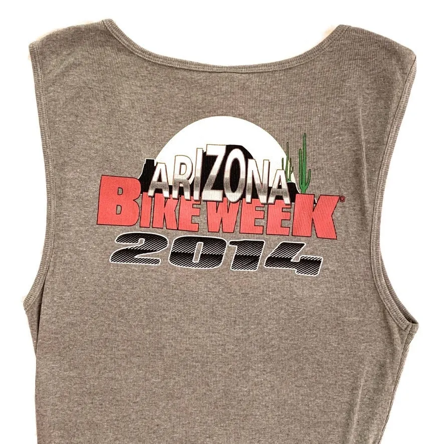 Arizona Bike Week 2014 Grey Tank Top T-Shirt (WTS007)