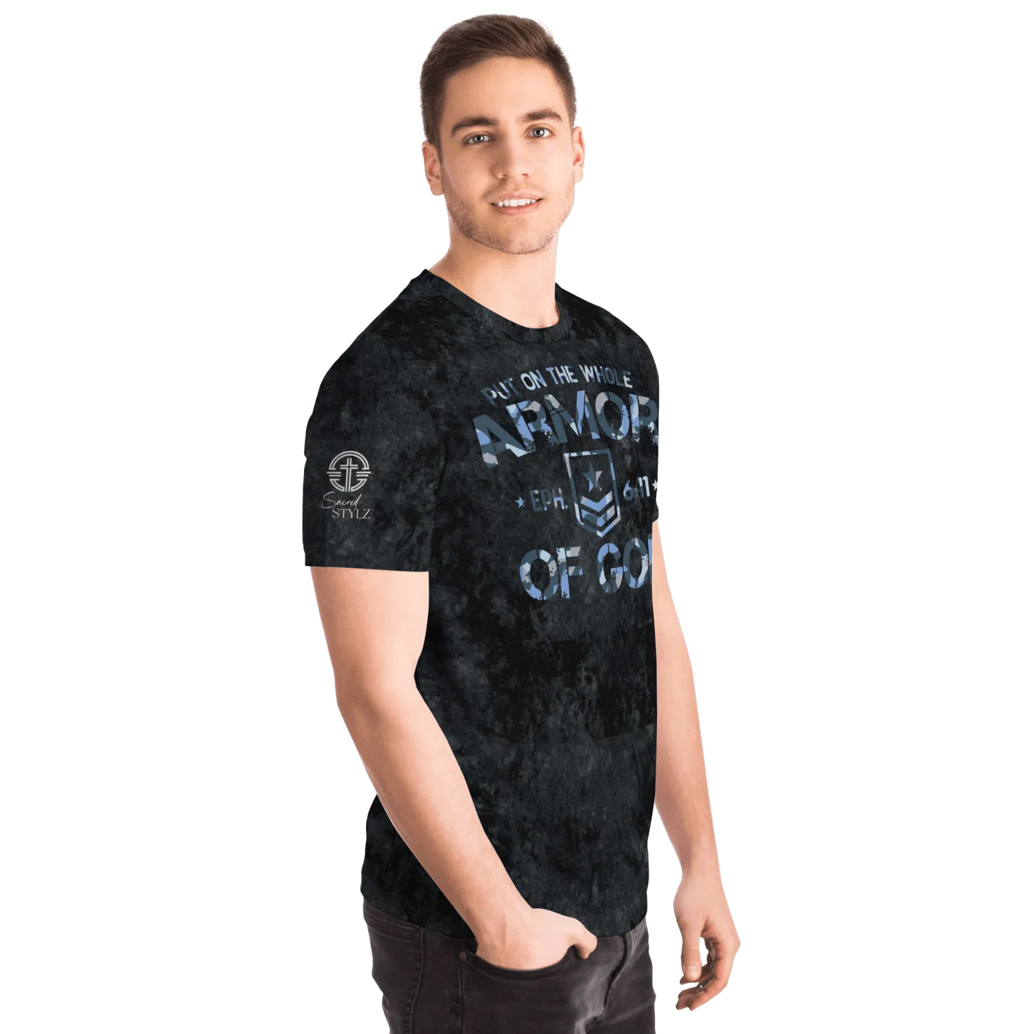 Armor of God - Blue and Black Camo Shirt