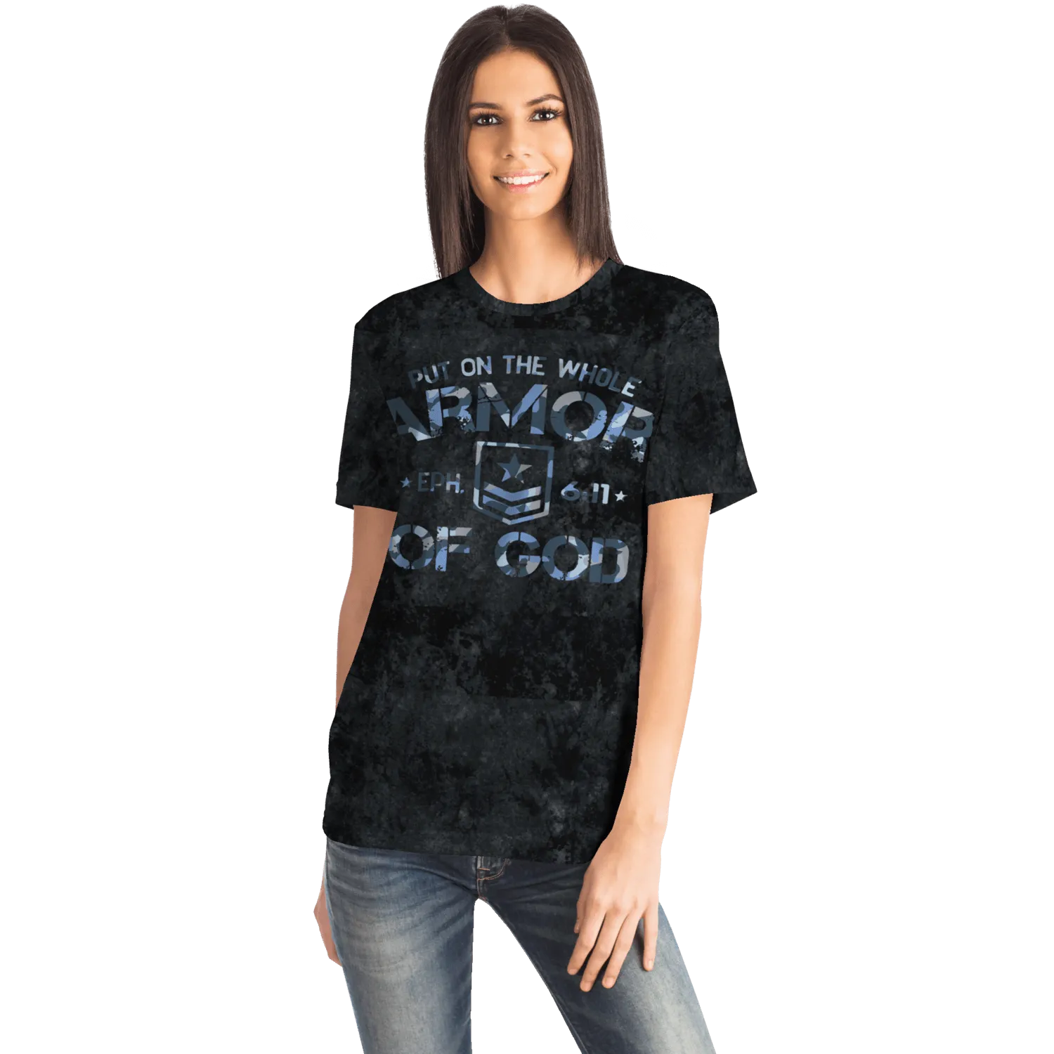 Armor of God - Blue and Black Camo Shirt