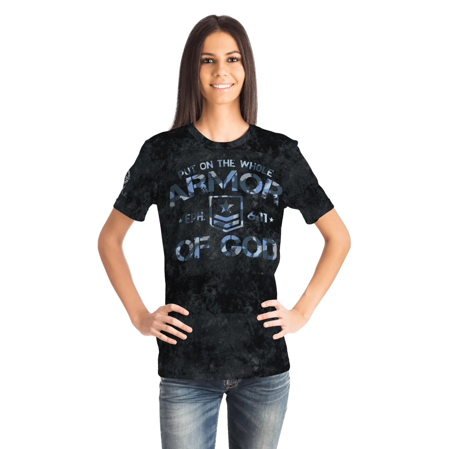 Armor of God - Blue and Black Camo Shirt