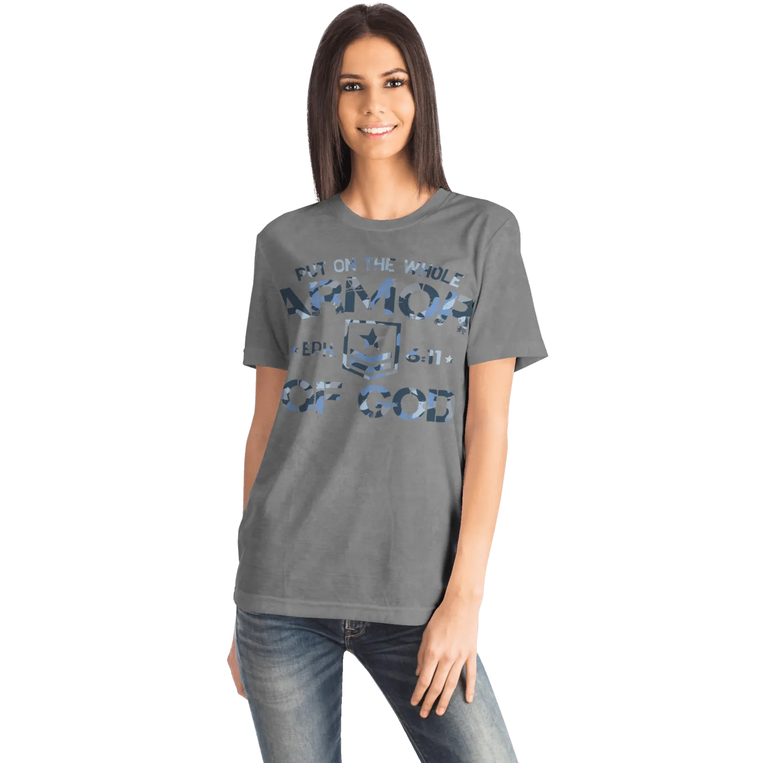 Armor of God - Blue and Gray Camo Shirt