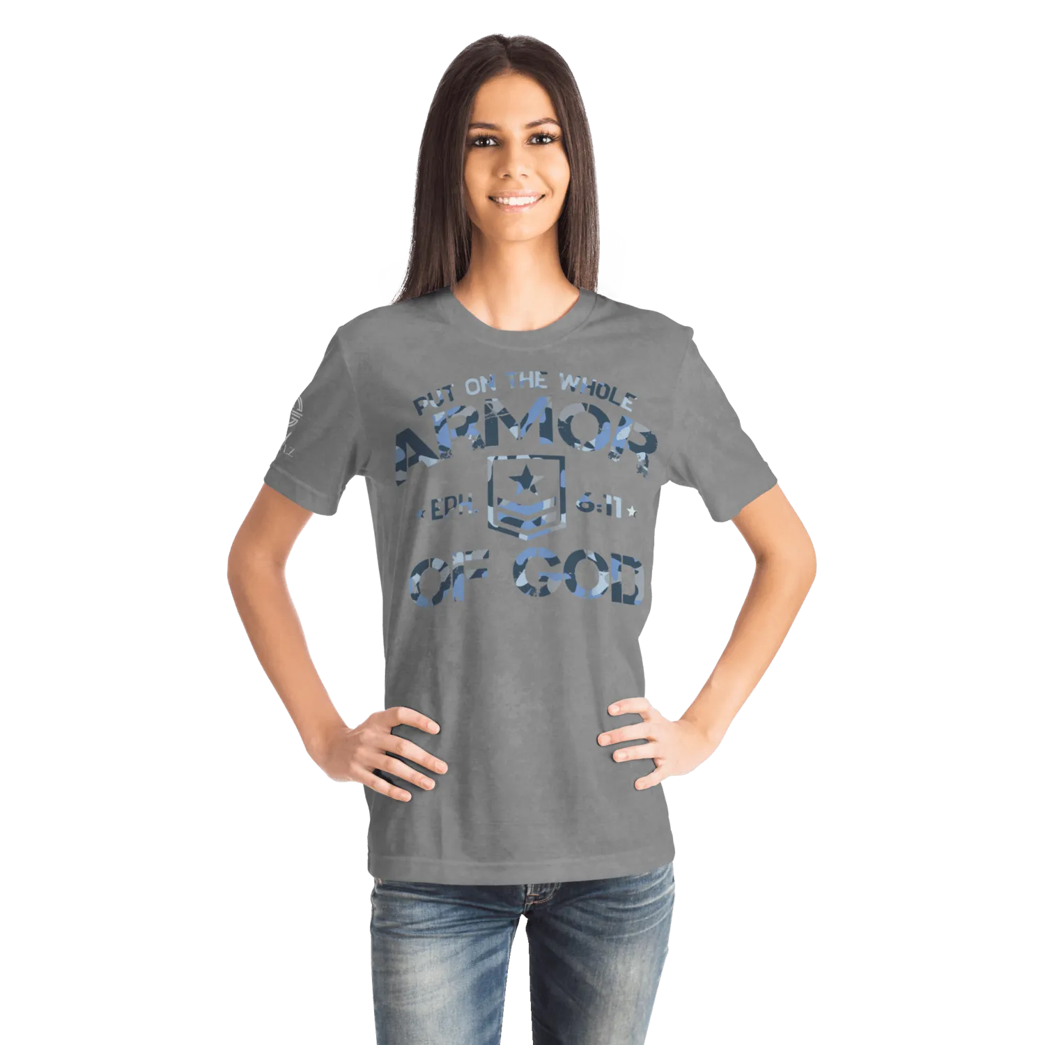 Armor of God - Blue and Gray Camo Shirt
