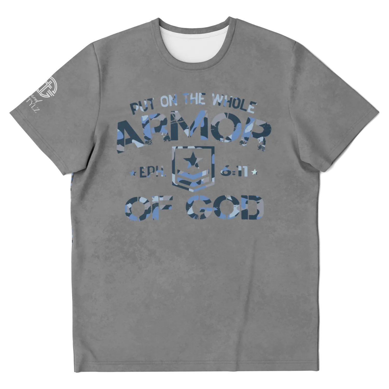 Armor of God - Blue and Gray Camo Shirt