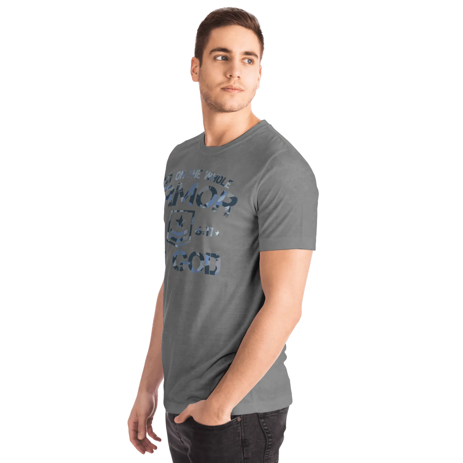 Armor of God - Blue and Gray Camo Shirt