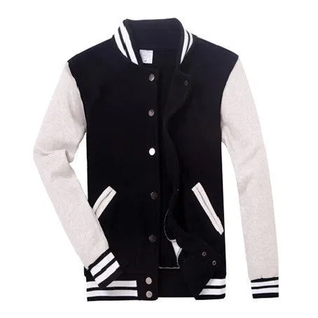 Baseball Jacket Men Sweatshirt College Sportswear Jackets Casual Slim Fit Jacket Mens Clothing 10 Colors