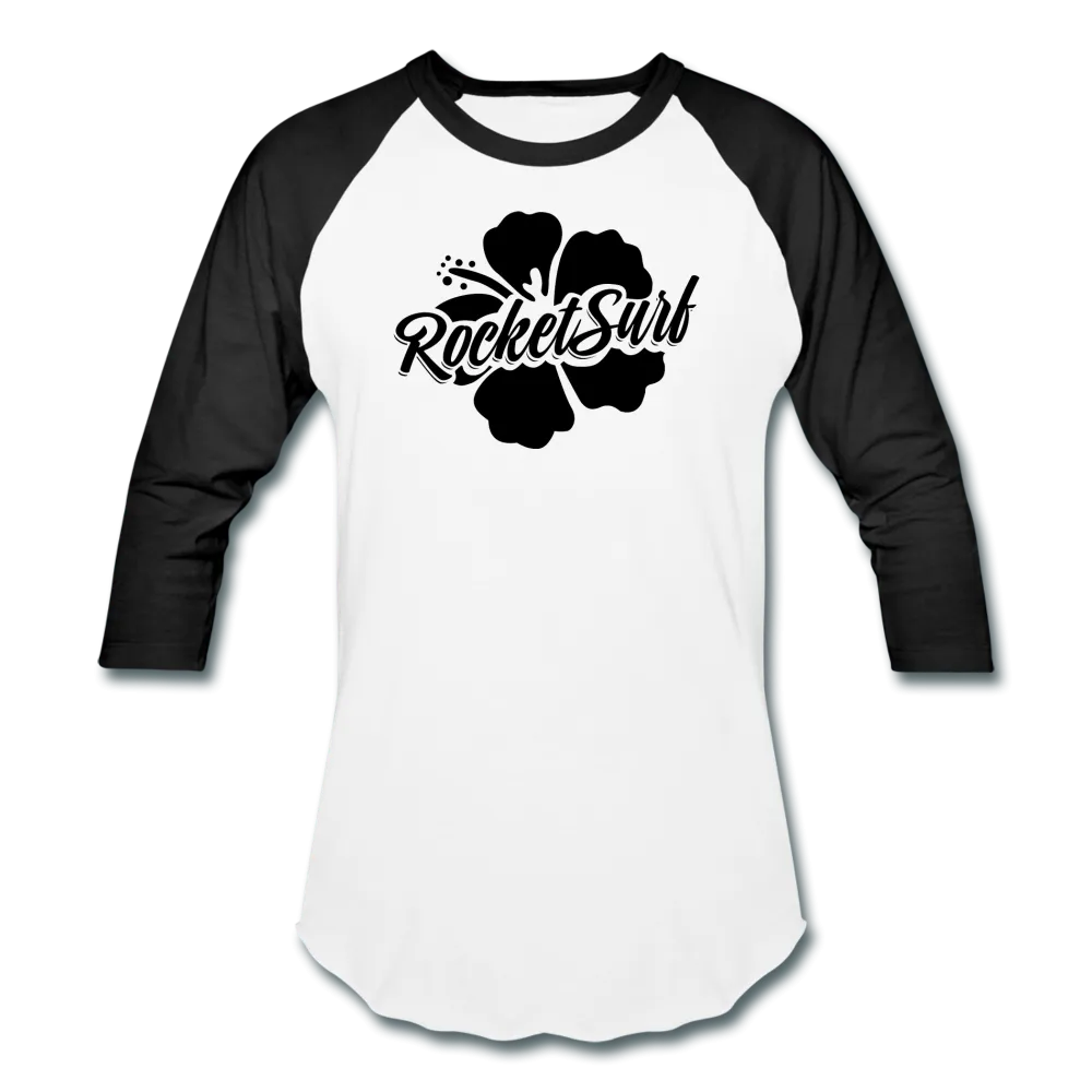 Baseball T-Shirt - Black Flower