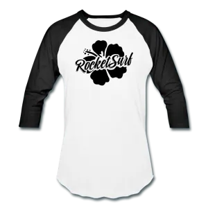 Baseball T-Shirt - Black Flower