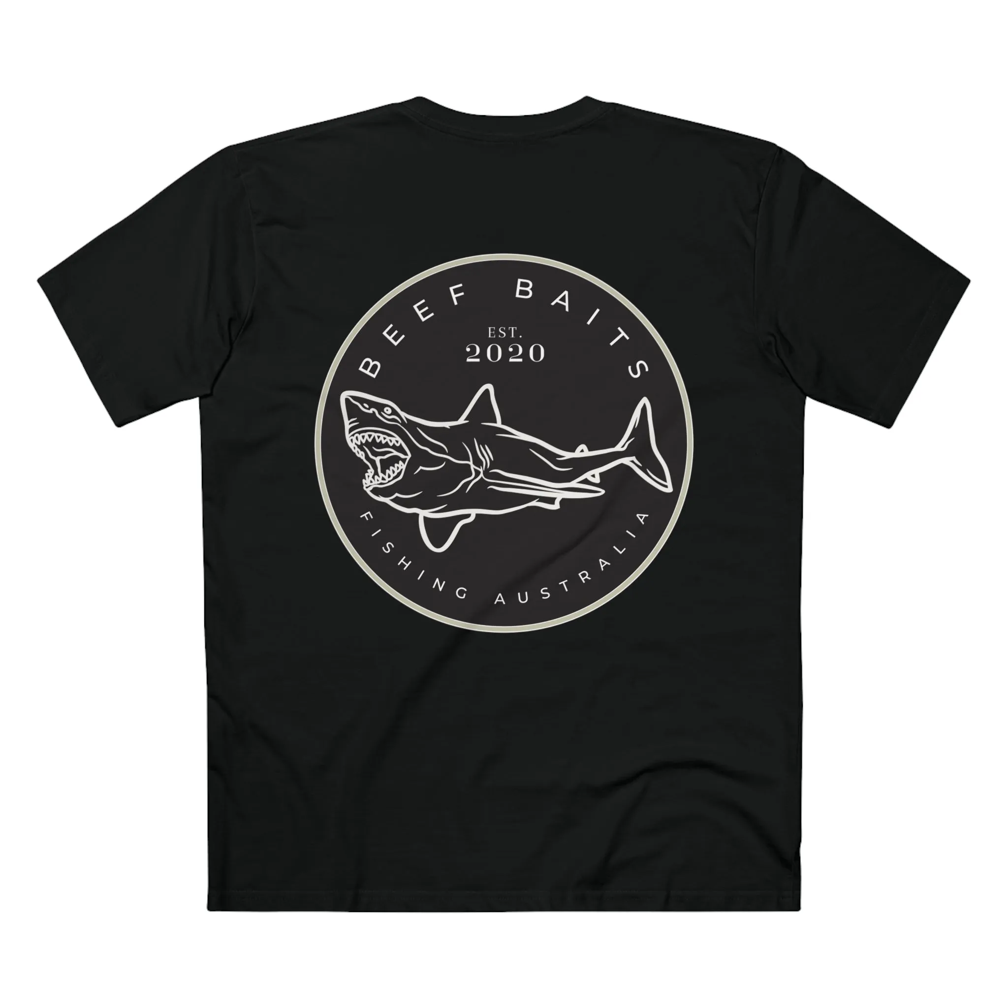 Beef Baits fishing Australia 2020 shark print Men's Staple Tee
