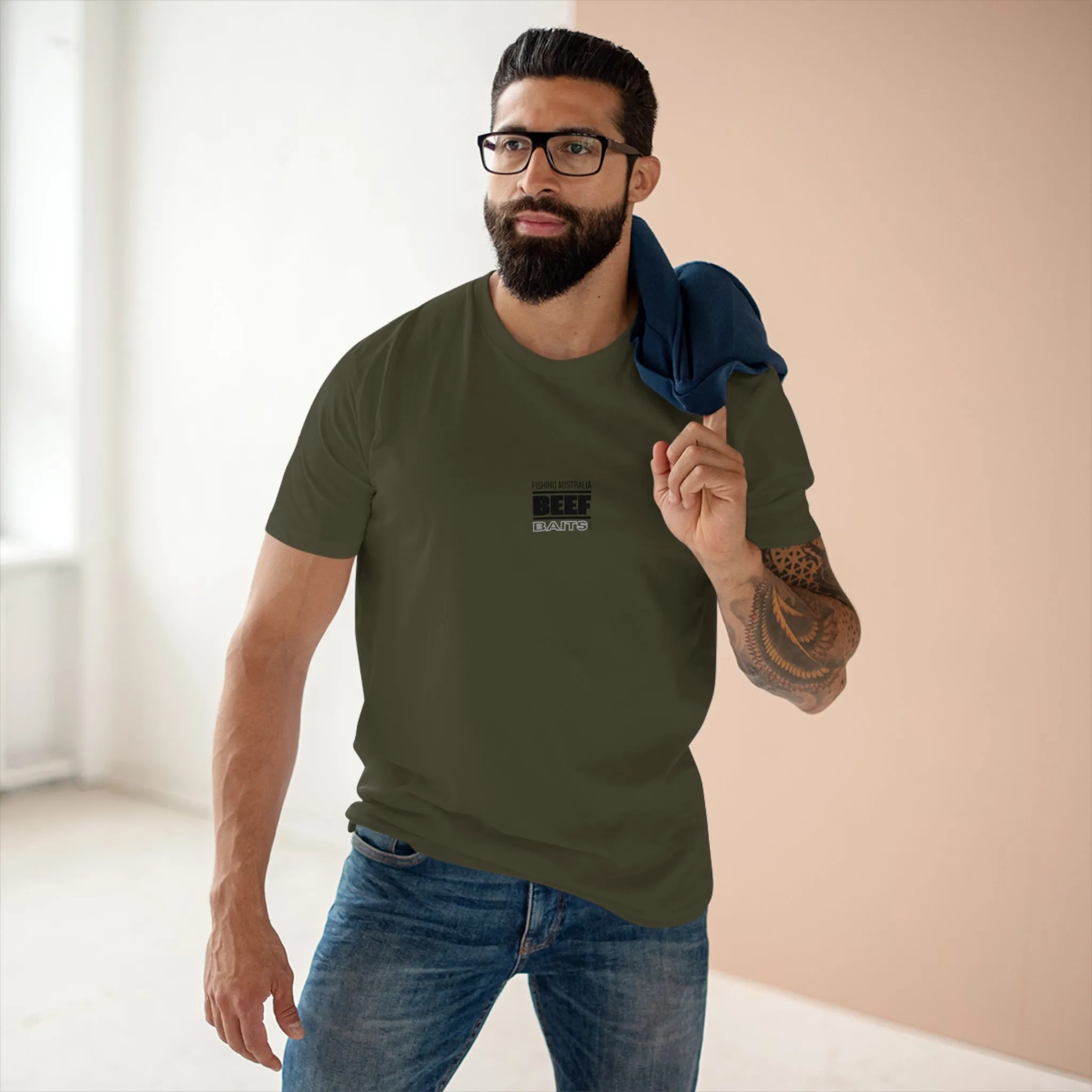 Beef Baits fishing Australia 2020 shark print Men's Staple Tee