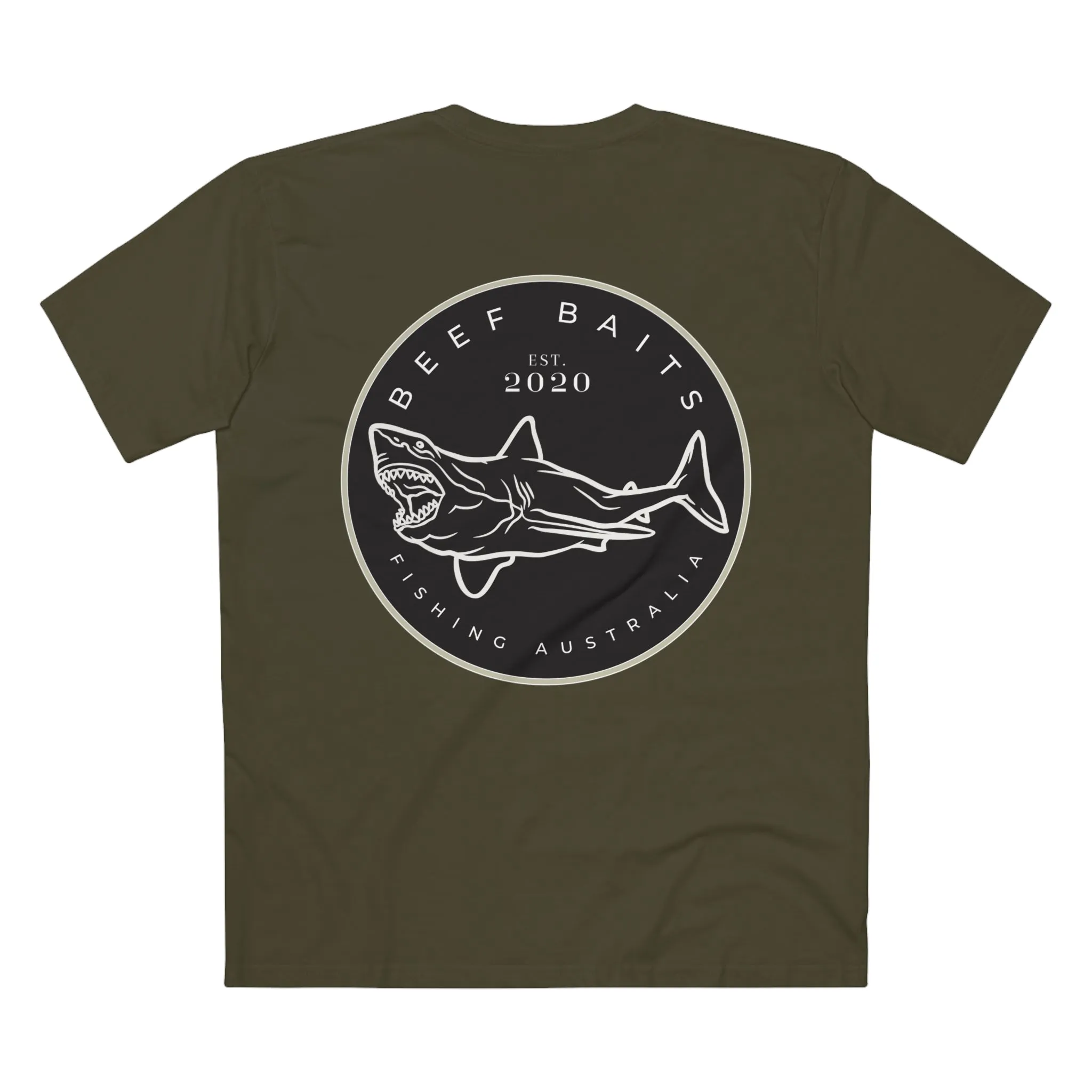 Beef Baits fishing Australia 2020 shark print Men's Staple Tee