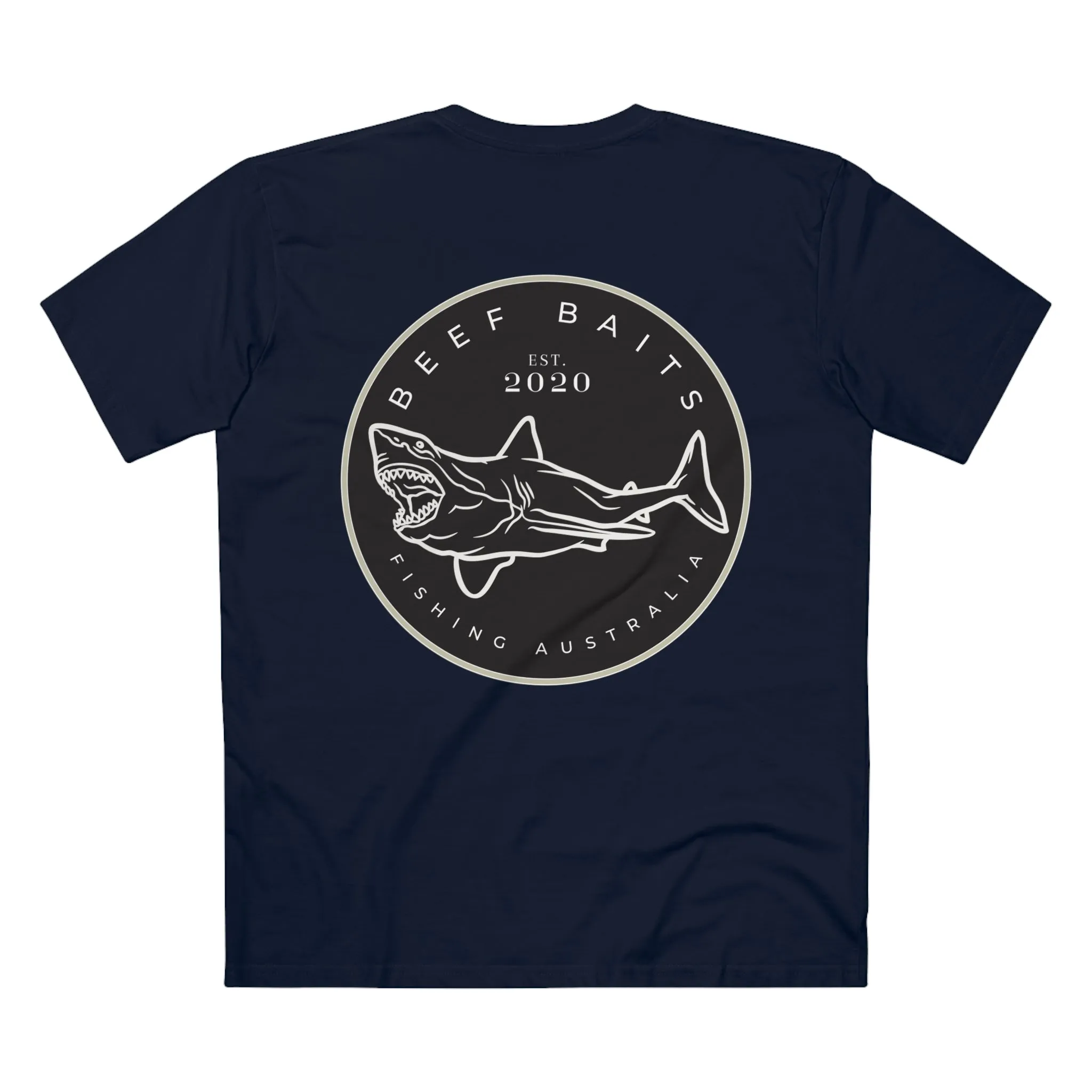 Beef Baits fishing Australia 2020 shark print Men's Staple Tee