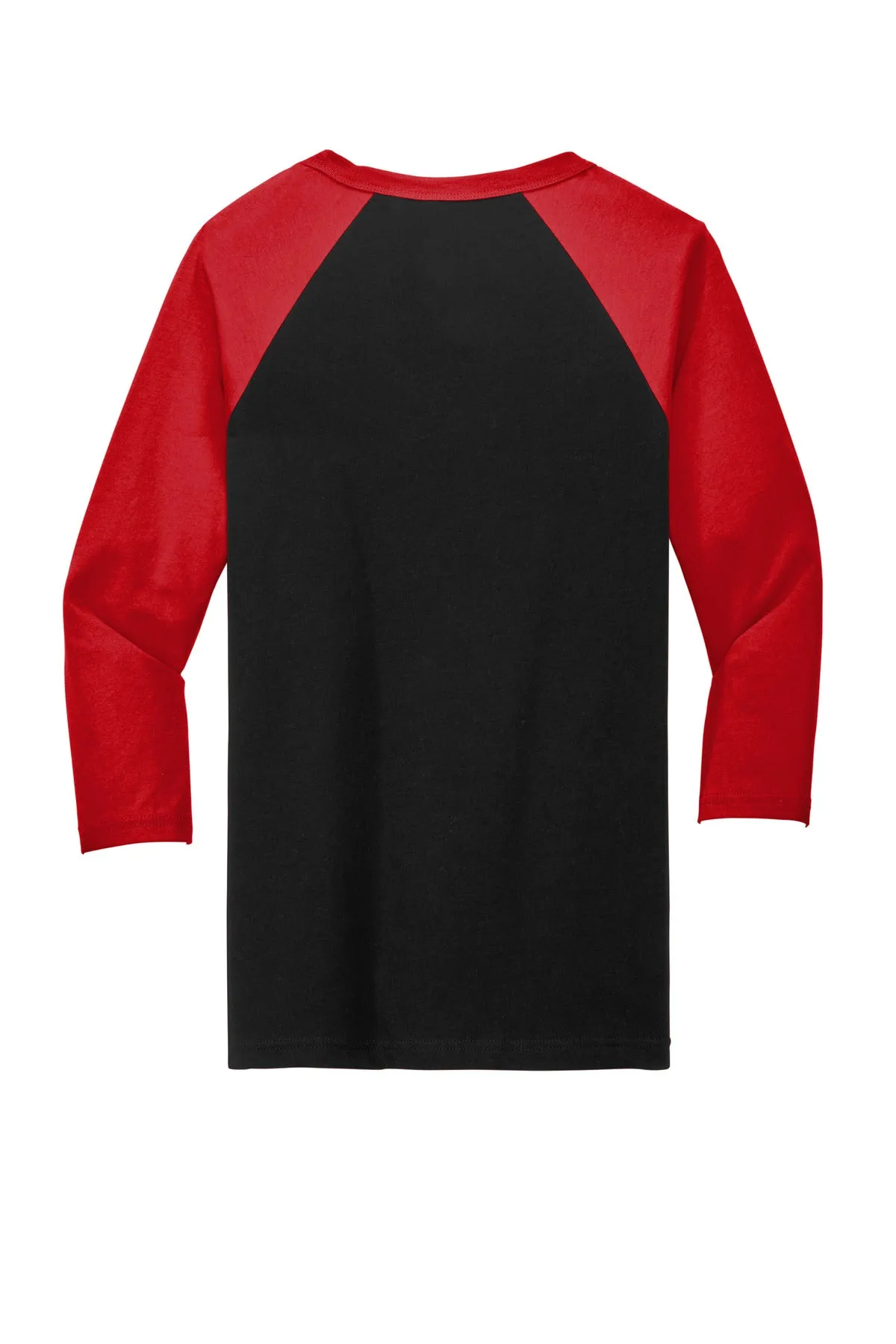 BELLA CANVAS  Unisex 3/4-Sleeve Baseball Tee. BC3200 Black/ Red