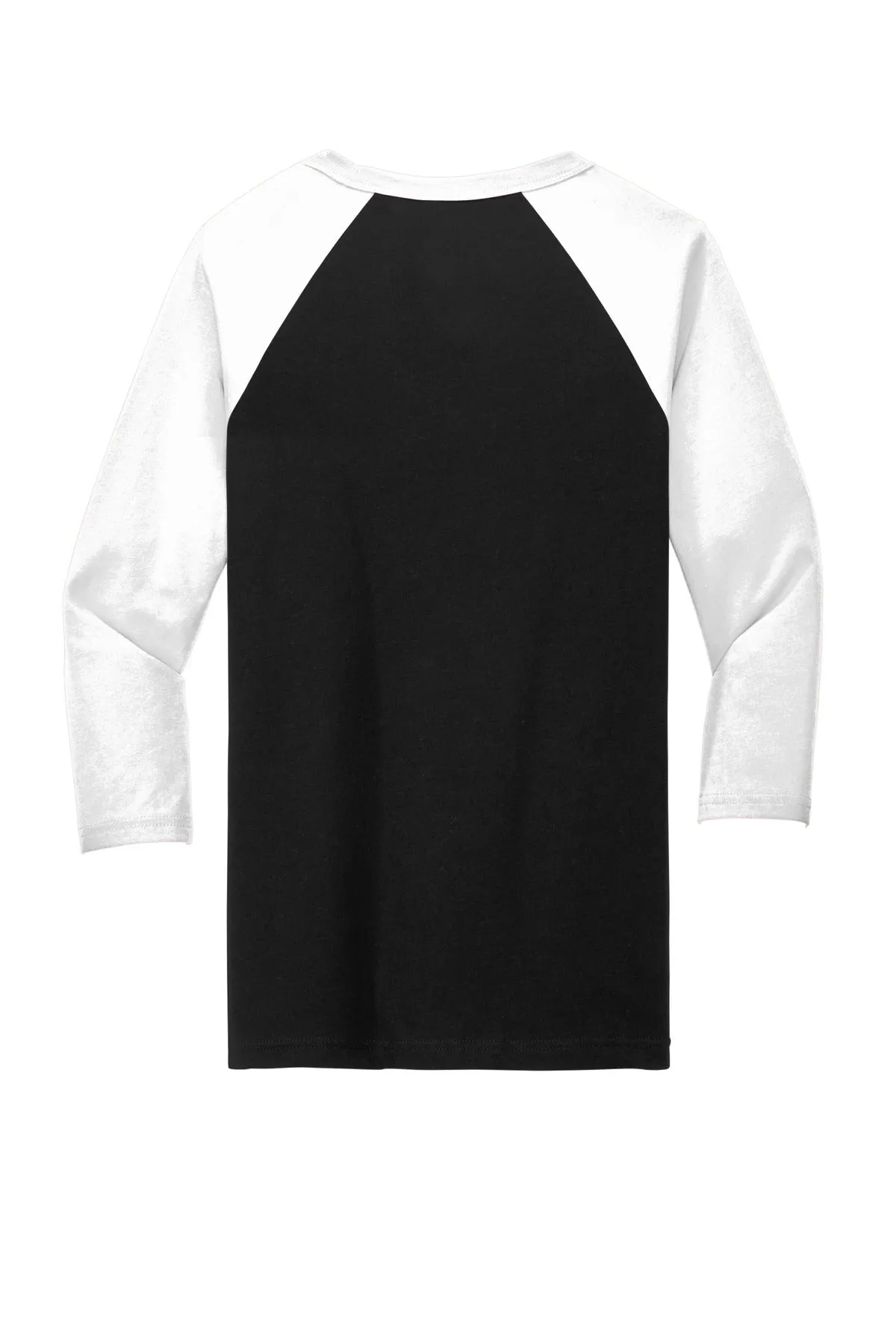 BELLA CANVAS  Unisex 3/4-Sleeve Baseball Tee. BC3200 Black/ White