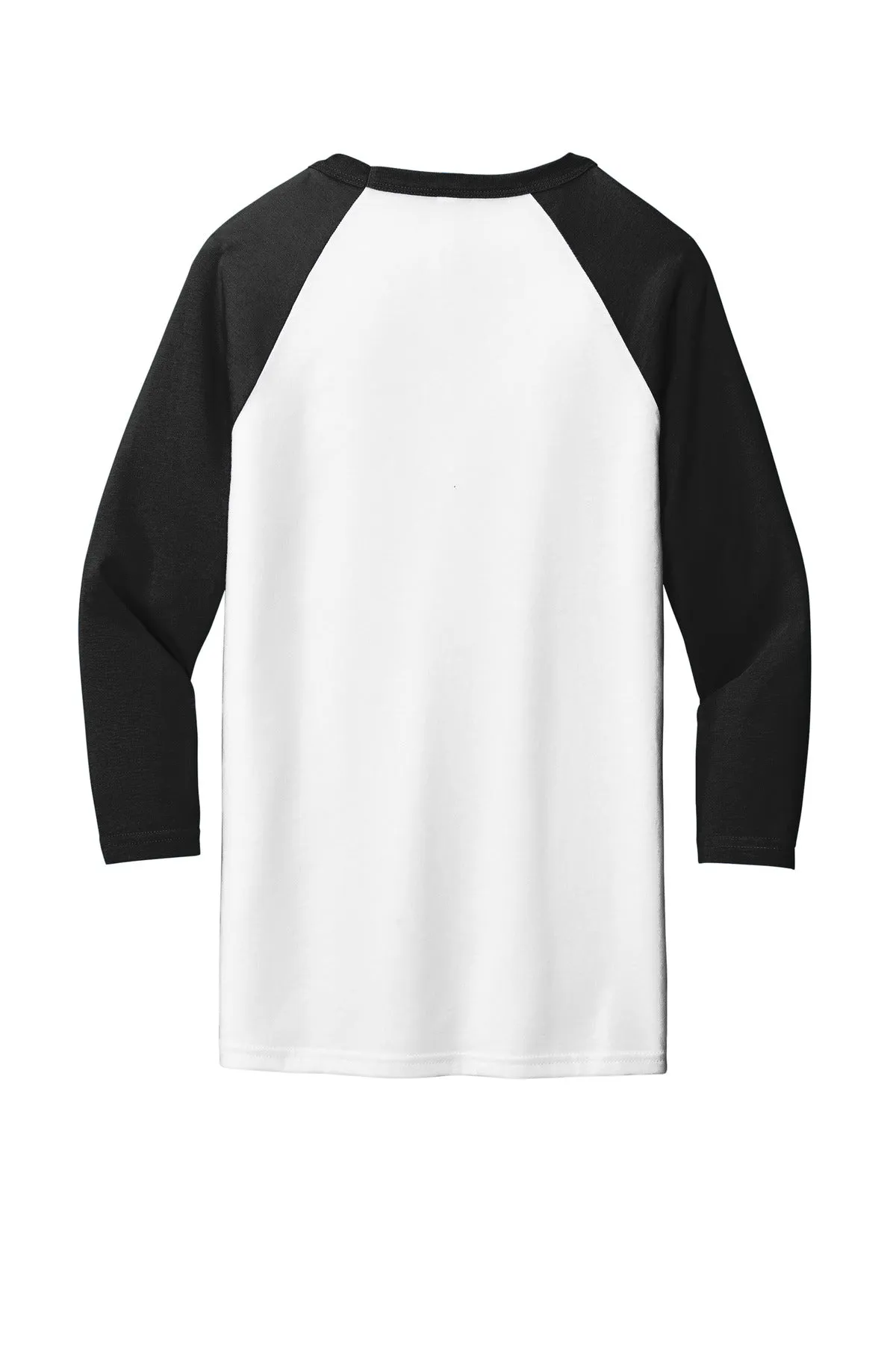 BELLA CANVAS  Unisex 3/4-Sleeve Baseball Tee. BC3200 White/ Black