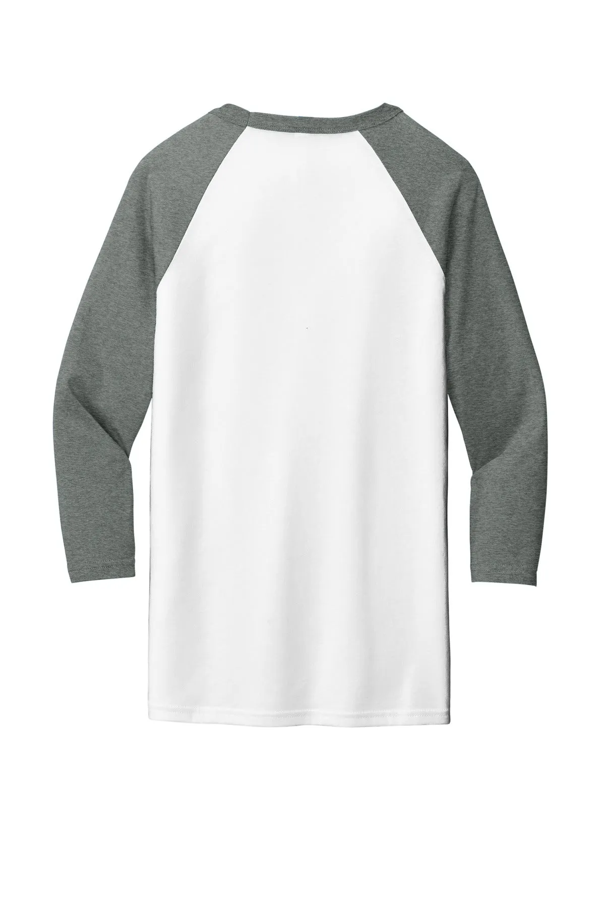 BELLA CANVAS  Unisex 3/4-Sleeve Baseball Tee. BC3200 White/ Deep Heather