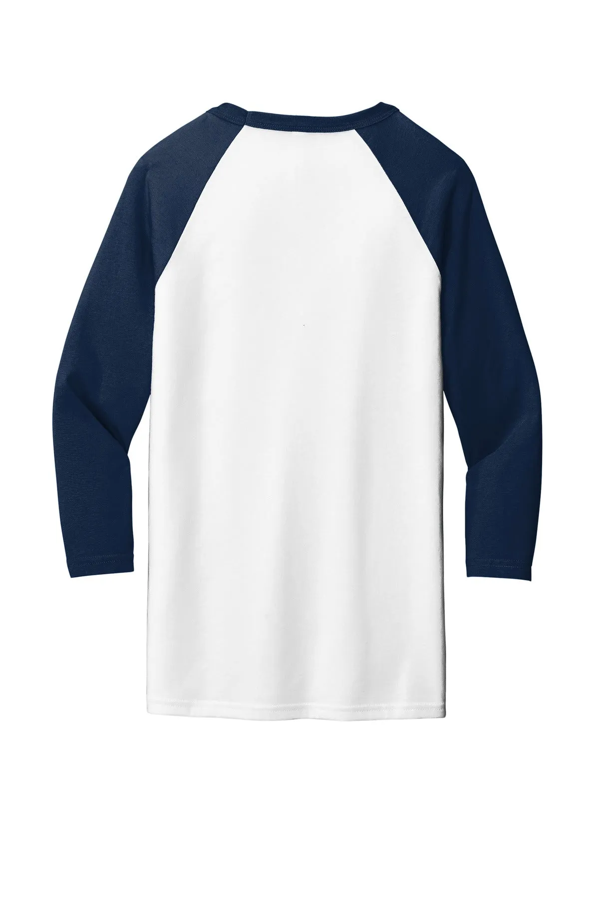 BELLA CANVAS  Unisex 3/4-Sleeve Baseball Tee. BC3200 White/ Navy