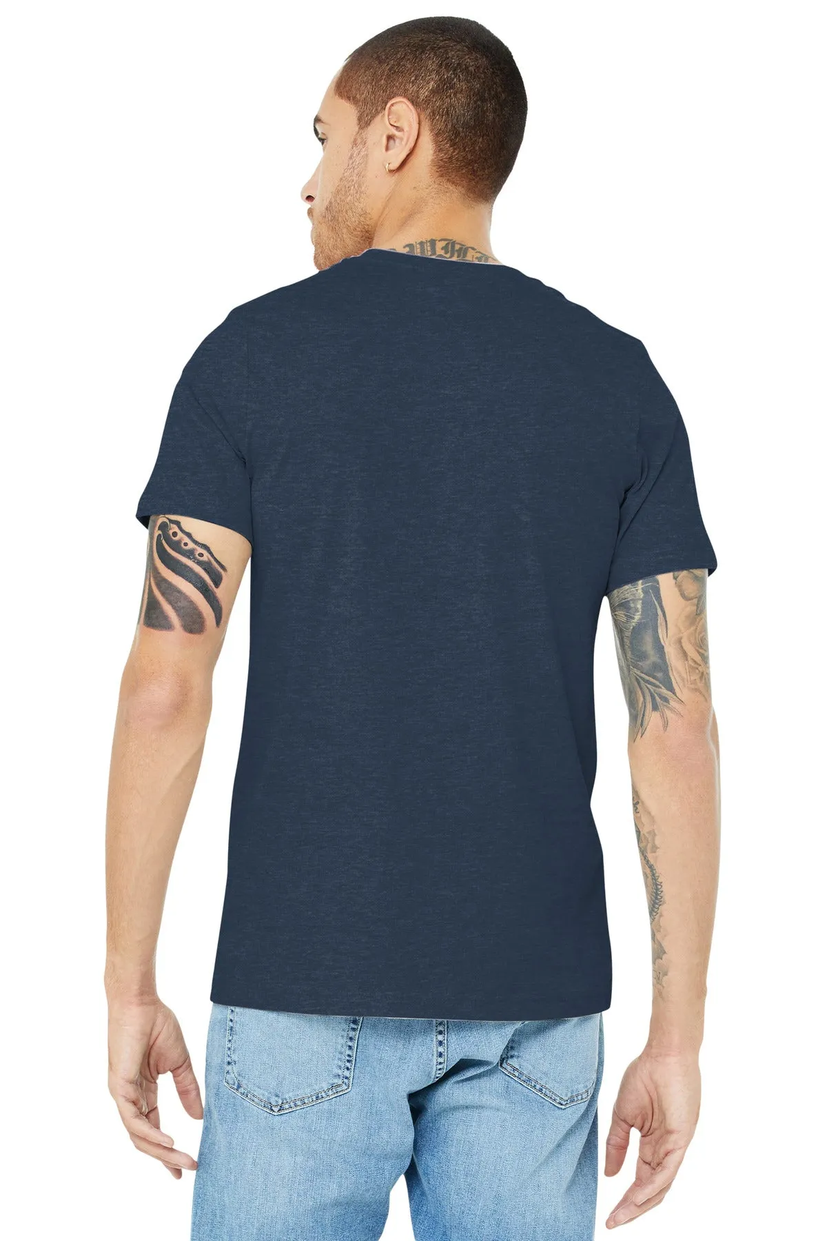 BELLA CANVAS  Unisex Heather CVC Short Sleeve Tee. BC3001CVC Heather Navy