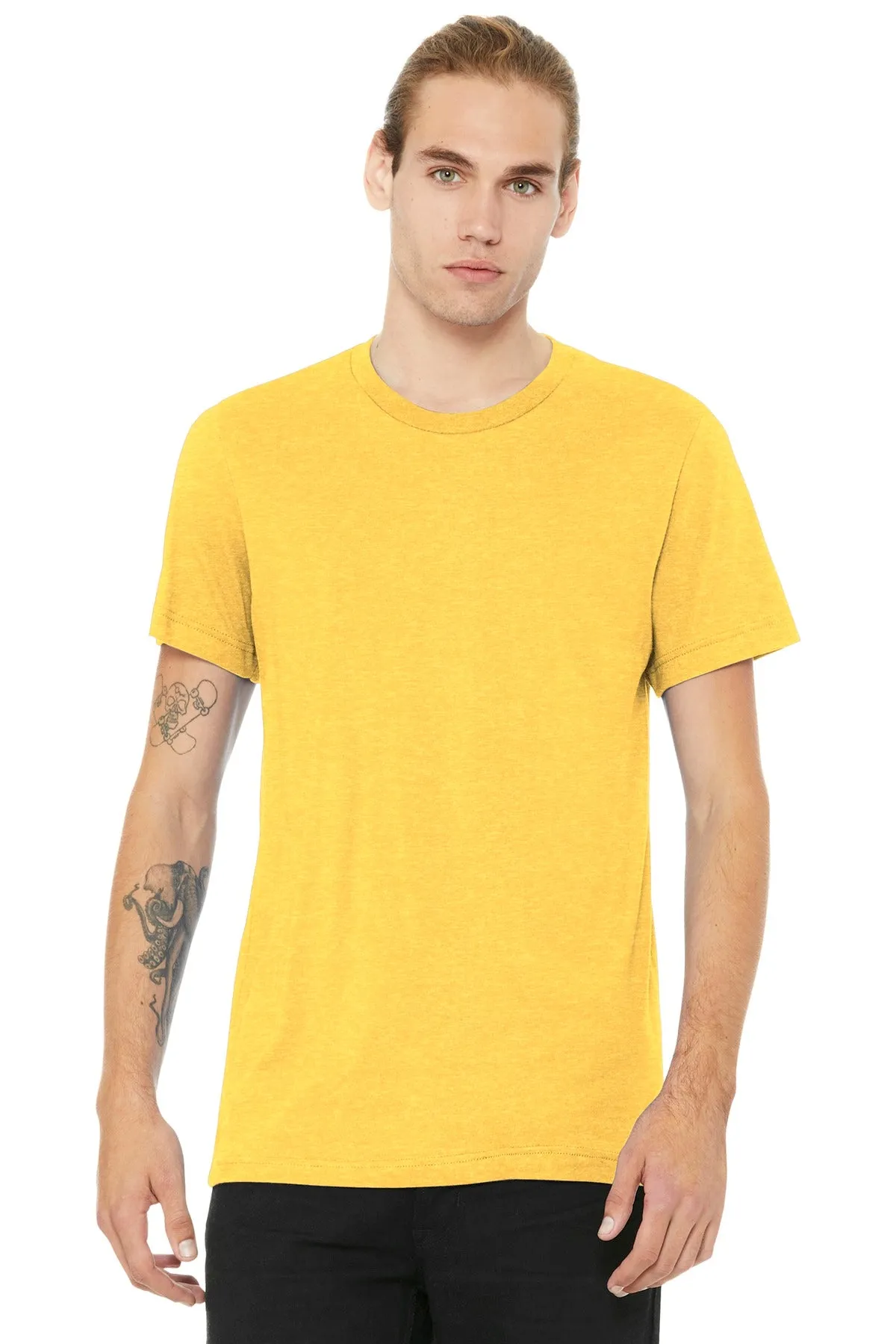 BELLA CANVAS  Unisex Heather CVC Short Sleeve Tee. BC3001CVC Heather Yellow Gold