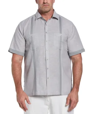Big & Tall Linen Blend Cross Dye Guayabera Shirt