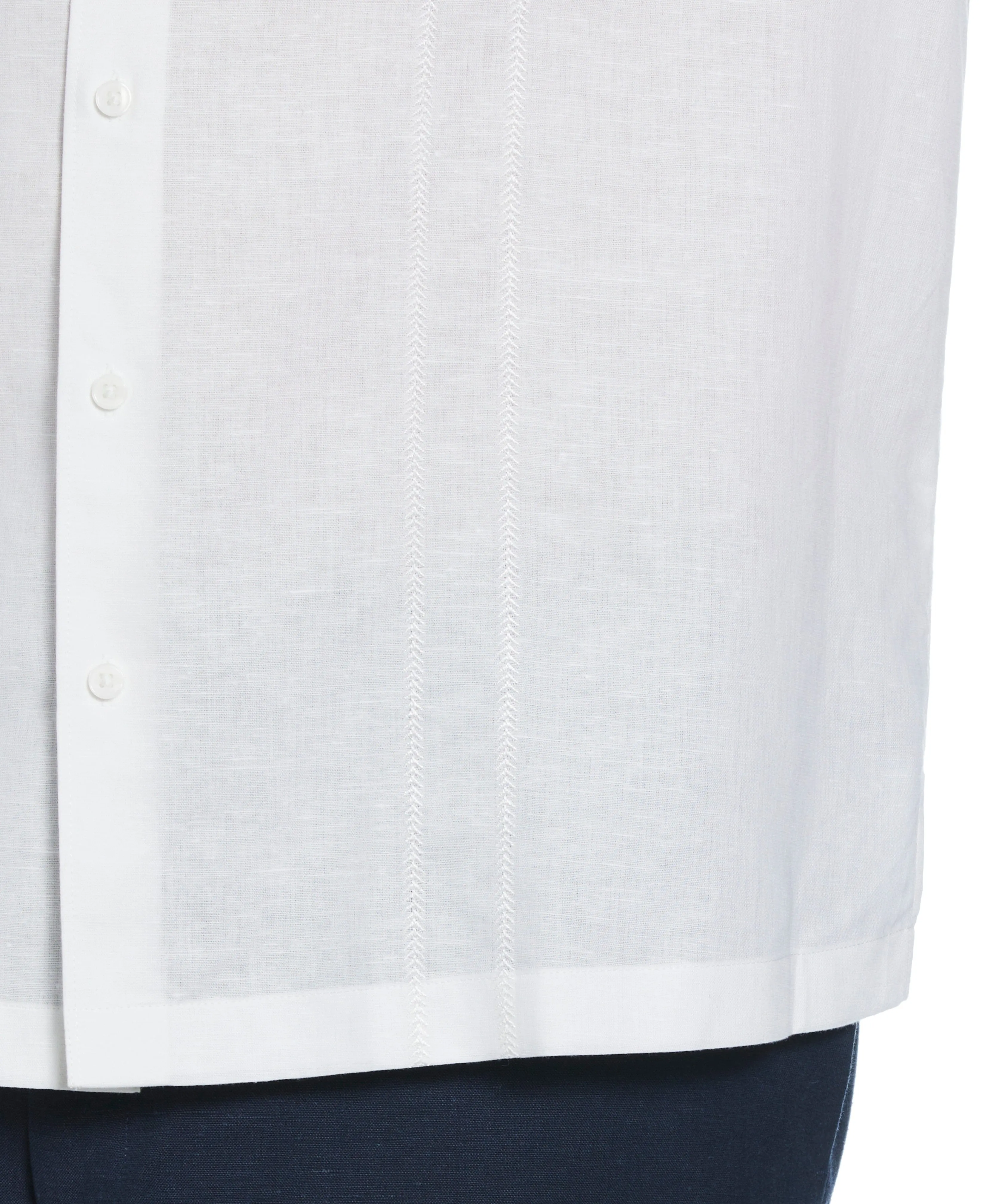 Big & Tall Linen Blend Embroidered Panel Shirt