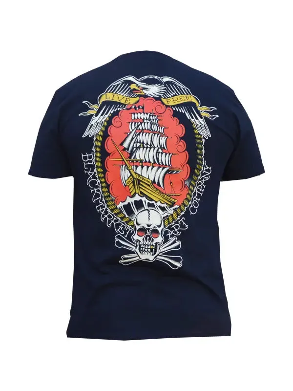 Black Market Live Free Men's Graphic T-Shirt Black