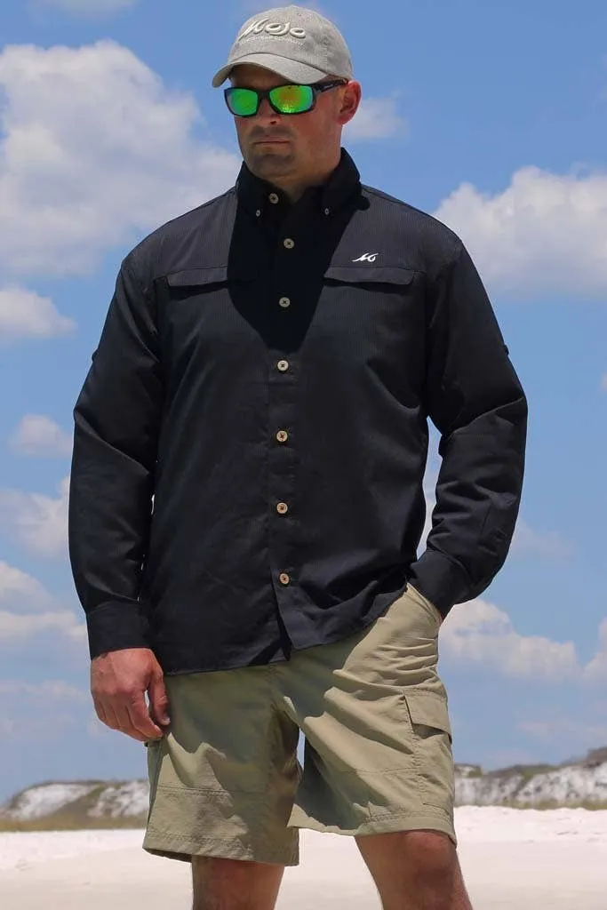 Black Mr. Big Long Sleeve Fishing Shirt