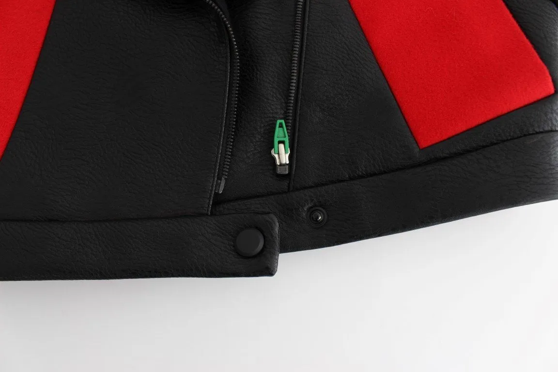 Black Short Croped Coat Biker Jacket